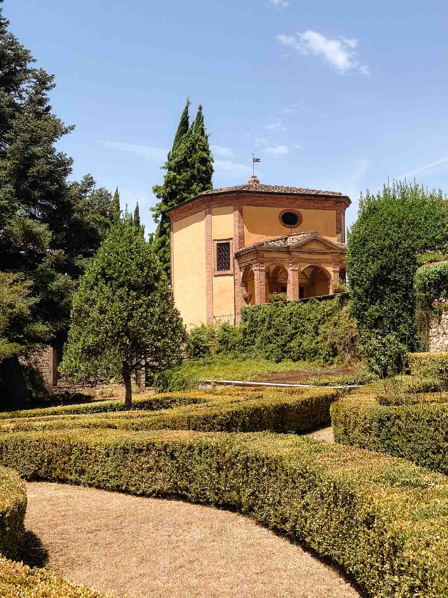 Villa Catignano and its formal gardens near Siena.
